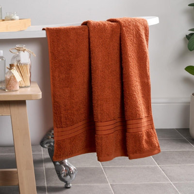 Ohs Luxury 100% Cotton Bath Towel, 70 X 115Cm - Burnt Orange - image 1