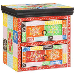 Berkfield Modern Bedside Cabinet Multicolour 40X30X40 Cm Solid Wood Mango - thumbnail 6
