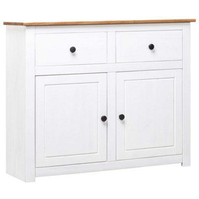 Vidaxl Sideboard White 93X40X80 Cm Solid Pinewood Panama Range - image 1