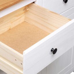 Vidaxl Sideboard White 93X40X80 Cm Solid Pinewood Panama Range - thumbnail 9