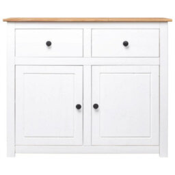 Vidaxl Sideboard White 93X40X80 Cm Solid Pinewood Panama Range - thumbnail 2