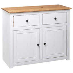 Vidaxl Sideboard White 93X40X80 Cm Solid Pinewood Panama Range - thumbnail 4