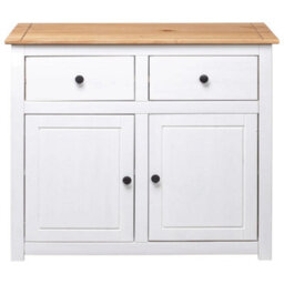 Vidaxl Sideboard White 93X40X80 Cm Solid Pinewood Panama Range - thumbnail 5