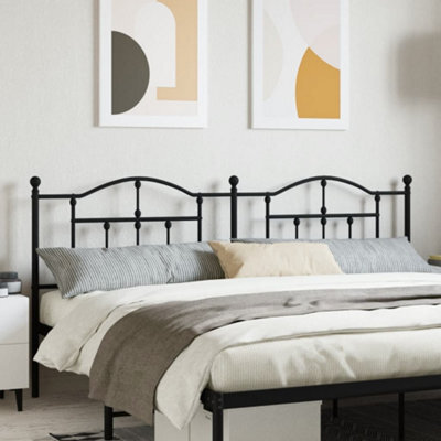 Berkfield Metal Headboard Black 193 Cm - image 1