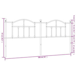 Berkfield Metal Headboard Black 193 Cm - thumbnail 6