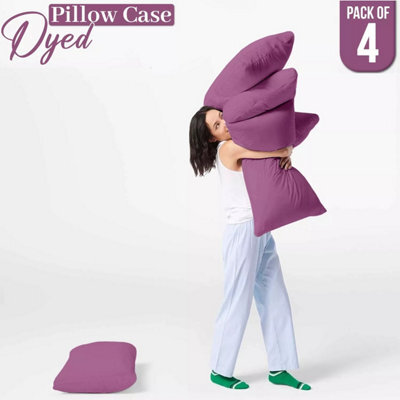 Ameha Bedding Pillowcase-Plain Dyed Purple Breathable Envelope Durable Pillow Cover 2 Pair (50 X 75 Cm) Pillow Covers - image 1