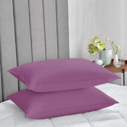 Ameha Bedding Pillowcase-Plain Dyed Purple Breathable Envelope Durable Pillow Cover 2 Pair (50 X 75 Cm) Pillow Covers - thumbnail 4