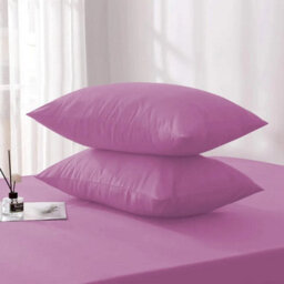 Ameha Bedding Pillowcase-Plain Dyed Purple Breathable Envelope Durable Pillow Cover 2 Pair (50 X 75 Cm) Pillow Covers - thumbnail 7