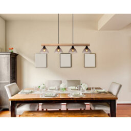 Luminosa Lighting Luminosa Lindi Bar Pendant Ceiling Light Matt Black Smoke Glass Shade 4X E14 - thumbnail 6