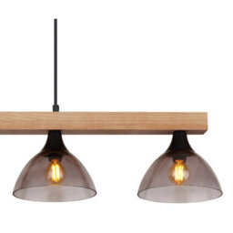 Luminosa Lighting Luminosa Lindi Bar Pendant Ceiling Light Matt Black Smoke Glass Shade 4X E14 - thumbnail 4
