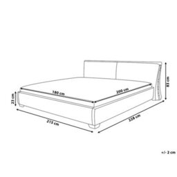 Beliani Bed With Led Leather Paris 180 X 200 Cm (Eu Super King) Led Gold - thumbnail 3