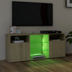 Berkfield Tv Cabinet With Led Lights Sonoma Oak 120X30X50 Cm - thumbnail 4