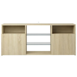 Berkfield Tv Cabinet With Led Lights Sonoma Oak 120X30X50 Cm - thumbnail 9