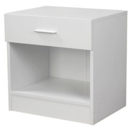 Urbn-Living Urbnliving Height 46Cm 1 Drawer Particle Board Bedroom Furniture White Color Bedside Table - thumbnail 1