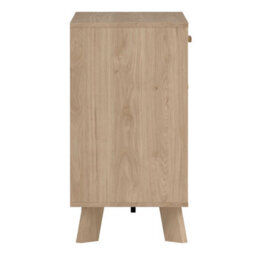 Wyld Haus Hobro Sideboard, White And Natural Oak Wood, 2 Doors 1 Drawer, Compact Modern Storage - thumbnail 5