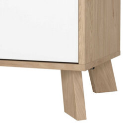 Wyld Haus Hobro Sideboard, White And Natural Oak Wood, 2 Doors 1 Drawer, Compact Modern Storage - thumbnail 9