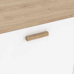 Wyld Haus Hobro Sideboard, White And Natural Oak Wood, 2 Doors 1 Drawer, Compact Modern Storage - thumbnail 8