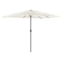 Berkfield Garden Parasol With Steel Pole White 300X200X250 Cm - thumbnail 2