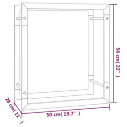 Vidaxl Firewood Rack Matt Black 50X28X56 Cm Steel Firewood Racks - thumbnail 3