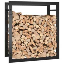 Vidaxl Firewood Rack Matt Black 50X28X56 Cm Steel Firewood Racks - thumbnail 5