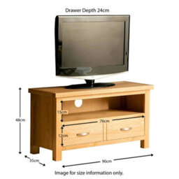 London Oak 90Cm Small Tv Unit - Fully Assembled By Roseland Furniture - thumbnail 8