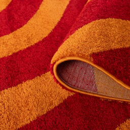 The Rugs Joli Red And Orange Wavy Rug Soft Dense Pile Easy To Clean And Pet Friendly For Living Rooms And Bedrooms - thumbnail 6