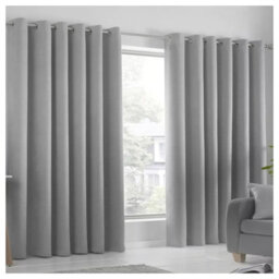 Ameha Light Grey Plain Blackout Curtain 66''x72'', Ringtop Ready Made Thermal Insulated Eyelet Top Bedroom Living Room Decor - thumbnail 7