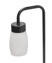 Lighting Supermarket Arch Black Vintage Industrial Table Lamp With Marino Glass Shade - thumbnail 3
