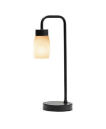 Lighting Supermarket Arch Black Vintage Industrial Table Lamp With Marino Glass Shade - thumbnail 2