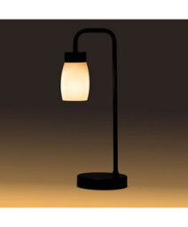 Lighting Supermarket Arch Black Vintage Industrial Table Lamp With Marino Glass Shade - thumbnail 5