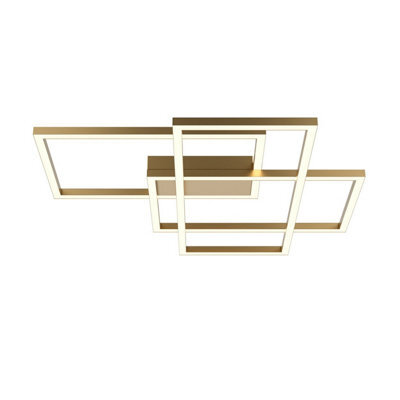 Luminosa Lighting Luminosa Rida Modern Integrated Led Semi Flush Ceiling Light Gold 4300Lm White Shade - image 1