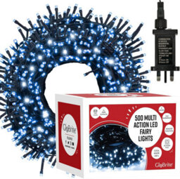 Globrite 50M 500 Led Fairy Lights Cool White Plug In Indoor Outdoor String Lights With 8 Modes - thumbnail 1