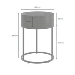 Wyld Haus Allegro Black Oak Veneer Round Bedside Table With Drawer And Hairpin Metal Legs - thumbnail 5