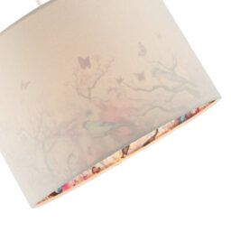 Happy Homewares Cream Linen Fabric Lamp Shade With Inner Cotton Colourful Floral Print - thumbnail 3