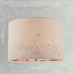 Happy Homewares Cream Linen Fabric Lamp Shade With Inner Cotton Colourful Floral Print - thumbnail 6