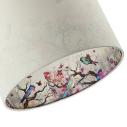Happy Homewares Cream Linen Fabric Lamp Shade With Inner Cotton Colourful Floral Print - thumbnail 5