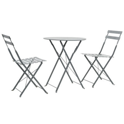 Walplus 3 Piece Bistro Set Steel Grey - Durable And Long Lasting - image 1