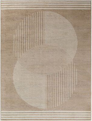 Livabliss Floransa-Geometric Brown Grey Blue Modern Living Dining Bedroom Rug 160 X 215 Cm Easy Care, Non Shedding - image 1