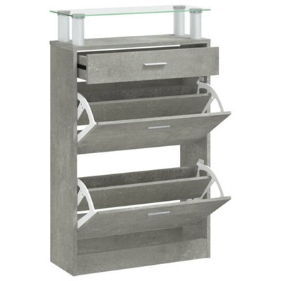 Berkfield Modern Shoe Cabinet Concrete Grey 63X24X104 Cm Engineered Wood - image 1