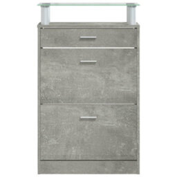 Berkfield Modern Shoe Cabinet Concrete Grey 63X24X104 Cm Engineered Wood - thumbnail 6