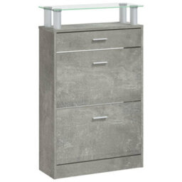 Berkfield Modern Shoe Cabinet Concrete Grey 63X24X104 Cm Engineered Wood - thumbnail 5