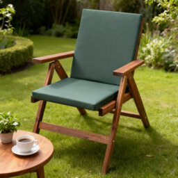 SOFTILLO Low Back Garden Chair Cushion Outdoor Patio Seat Pad Water-Resistant Recliner Relaxer 100X45X4Cm Dark Green - thumbnail 2