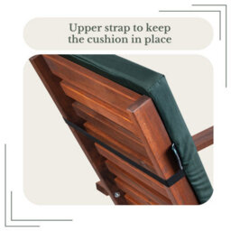 SOFTILLO Low Back Garden Chair Cushion Outdoor Patio Seat Pad Water-Resistant Recliner Relaxer 100X45X4Cm Dark Green - thumbnail 7