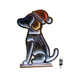 Samuel Alexander 60Cm Light Up Sitting Dog In Santa Hat Infinity Christmas Decoration With Leds - thumbnail 7