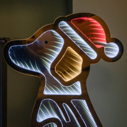 Samuel Alexander 60Cm Light Up Sitting Dog In Santa Hat Infinity Christmas Decoration With Leds - thumbnail 4