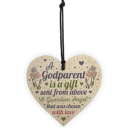 Red Ocean Godparent Gifts For Christening Wooden Heart Christmas Decoration Keepsake Plaque - thumbnail 5