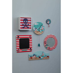 Orsina Bright Pirate Mirror, Cheerful Child Bedroom Mirror, Versatile Colourful Round Pirate Mirror For Washroom - thumbnail 3
