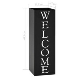 Vidaxl Umbrella Stand Welcome Steel Black - thumbnail 8