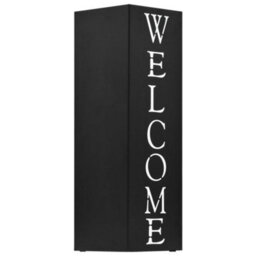 Vidaxl Umbrella Stand Welcome Steel Black - thumbnail 2