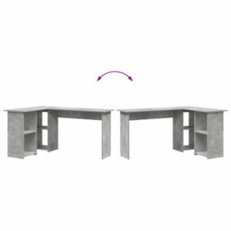 Berkfield Concrete Grey Computer Desk Concrete Grey Particle Board - thumbnail 8